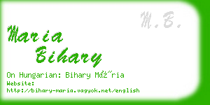 maria bihary business card